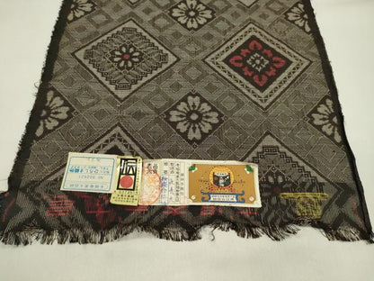 平和屋着物●本場大島紬　龍郷絣　反物　菱花文　祝義光作　証紙付き　着尺　逸品　未使用　CABL2411ju
