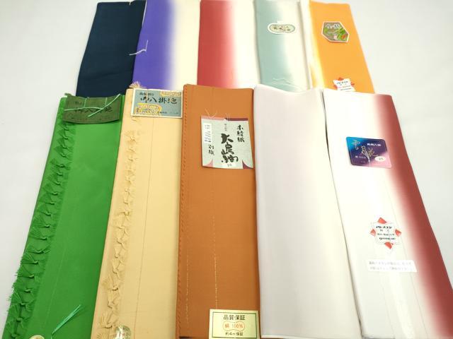 平和屋着物▼和装小物　八掛まとめて10点　暈し　色無地　紬地　大島紬　本綾織　全て正絹　未使用多数　逸品　CABL2417ju