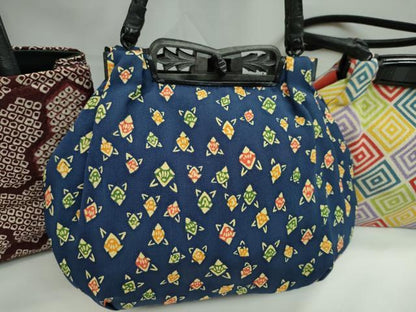 平和屋着物▼和装小物　和装バッグまとめて５点　ハンドバッグ　花　毘沙門亀甲　入子菱　バンブー　紬地　金糸　逸品　CABL2424ju