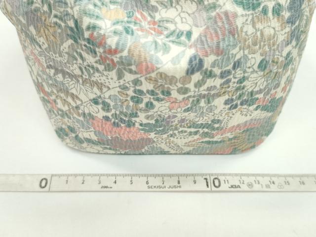 平和屋着物▼和装小物　和装バッグ　巾着まとめて５点　刺繍　鳳凰草花文　今様色　縮緬　綿　浴衣　未使用多数　逸品　CABL2429ju