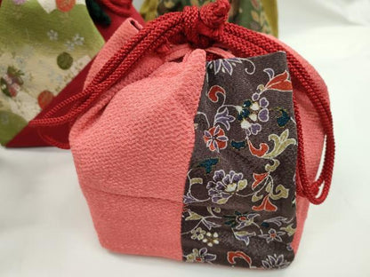 平和屋着物▼和装小物　和装バッグ　巾着まとめて５点　辻ヶ花　更紗花文　地紙仕覆文　金彩　浴衣　逸品　CABL2433ju