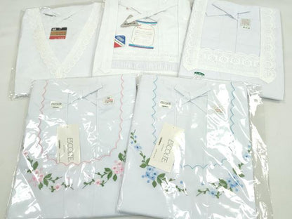 平和屋着物▼和装小物　割烹着まとめて５点　刺繍　レース　花　白　80cm　85cm　逸品　未使用　CABL2483ju