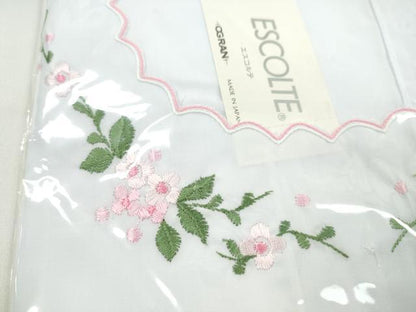 平和屋着物▼和装小物　割烹着まとめて５点　刺繍　レース　花　白　80cm　85cm　逸品　未使用　CABL2483ju