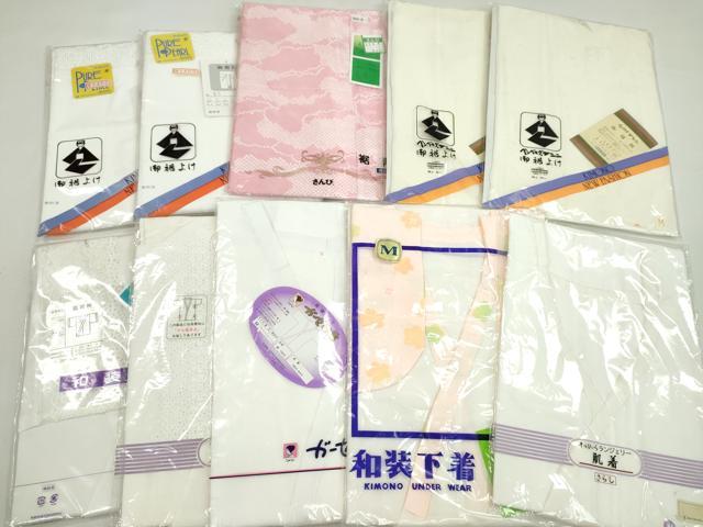 平和屋着物▼和装小物　和装肌着まとめて10点　肌襦袢　裾除け　レース袖　Ｍサイズ　さんび謹製　逸品　未使用　CABL2490ju