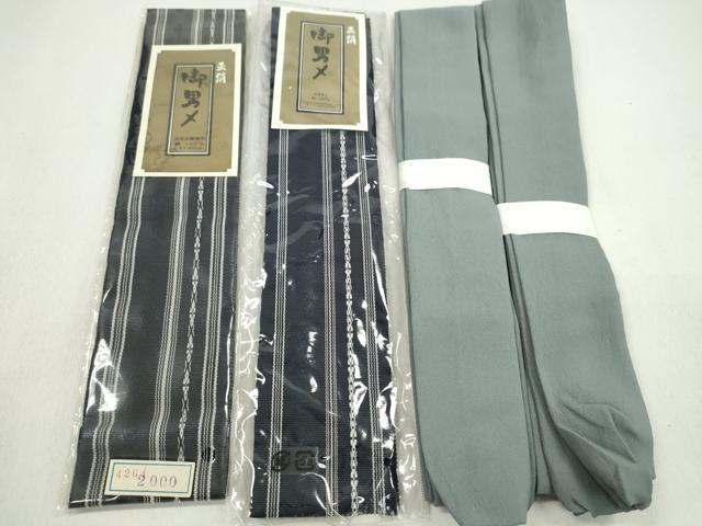 平和屋着物▼男性　和装小物　和装肌着・伊達締め・腰ひも10点セット　肌襦袢　踊用袴下　腰紐　伊達〆　Ｌ、ＬＬ　逸品　未使用CABL2493ju