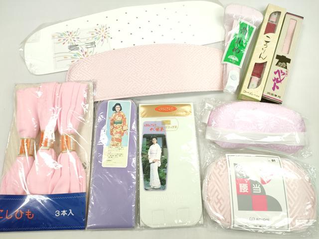 平和屋着物▼和装小物　着付け用品まとめて10点　帯板 帯枕 マジックベルト コーリンベルト 腰紐 腰当 帯止め 未使用多数 逸品 CABL2505ju