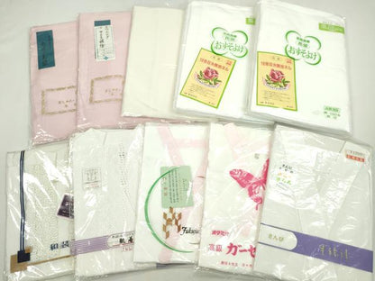 平和屋着物▼和装小物　和装肌着まとめて10点　肌襦袢　裾除け　ガーゼ　ネル　さんび謹製　サイズ混合　逸品　未使用　CABL2509ju
