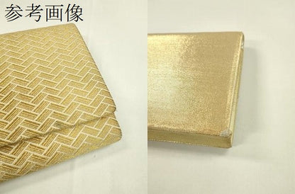 平和屋着物▼和装小物　和装バッグ２点セット　ハンドバッグ　佐賀錦　網代文　蔦の葉文　礼装　金糸　逸品　CABL2521ju