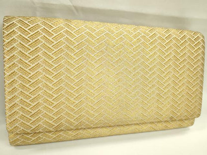 平和屋着物▼和装小物　和装バッグ２点セット　ハンドバッグ　佐賀錦　網代文　蔦の葉文　礼装　金糸　逸品　CABL2521ju