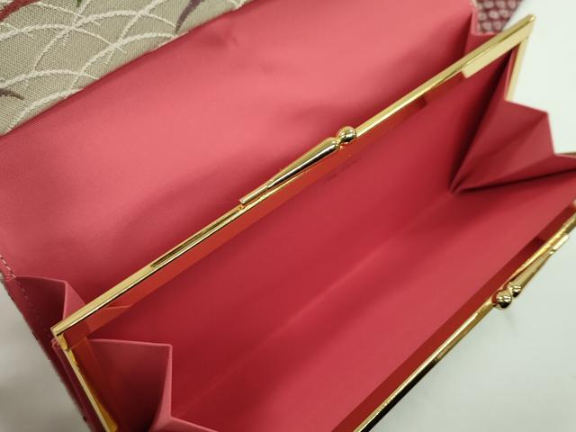 平和屋着物▼和装小物　和装バッグ・長財布まとめて５点　ハンドバッグ　めがね織　露芝　風景花文　二つ折り　がま口　逸品　CABL2522ju