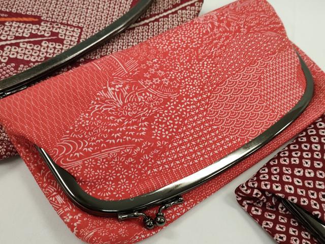 平和屋着物▼和装小物　和装バッグ・長財布まとめて５点　ハンドバッグ　めがね織　露芝　風景花文　二つ折り　がま口　逸品　CABL2522ju
