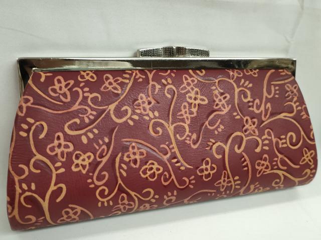 平和屋着物▼和装小物　和装バッグまとめて５点　ハンドバッグ　絞り　本皮　唐草花文　がま口　クラッチ　未使用あり　逸品　CABL2525ju