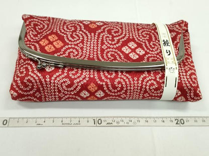平和屋着物▼和装小物　和装バッグまとめて５点　ハンドバッグ　絞り　本皮　唐草花文　がま口　クラッチ　未使用あり　逸品　CABL2525ju