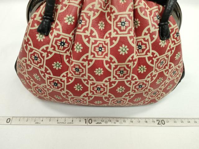 平和屋着物▼和装小物　和装バッグ・長財布まとめて５点　ハンドバッグ　吉祥花文　縞　茶　臙脂色　逸品　CABL2527ju