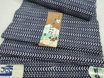 平和屋着物＊夏物　浴衣　反物　注染　幾何学文　綿　三越扱い　着尺　逸品　未使用　CABL2532ju