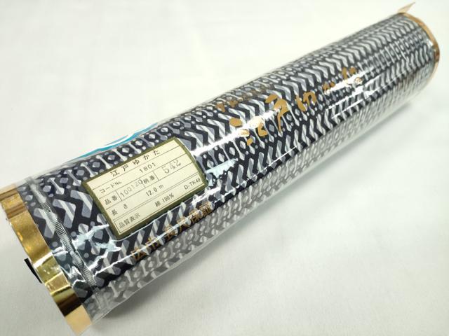 平和屋着物＊夏物　浴衣　反物　注染　幾何学文　綿　三越扱い　着尺　逸品　未使用　CABL2532ju