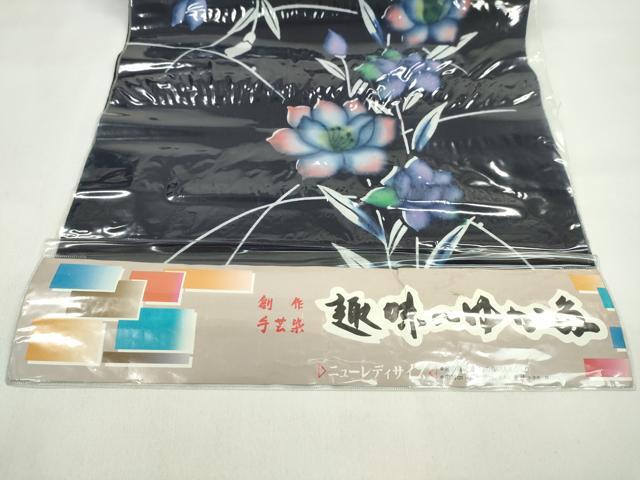 平和屋着物＊夏物　浴衣　反物　注染　枝花文　綿　着尺　逸品　未使用　CABL2538ju