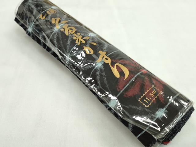 平和屋着物●久留米絣　反物　綿　麻の葉文　坂田定作　証紙付き　着尺　逸品　未使用　CABL2542ju