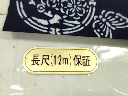 平和屋着物＊夏物　浴衣　反物　注染　舞蝶草花丸文　綿　着尺　逸品　未使用　CABL2554ju
