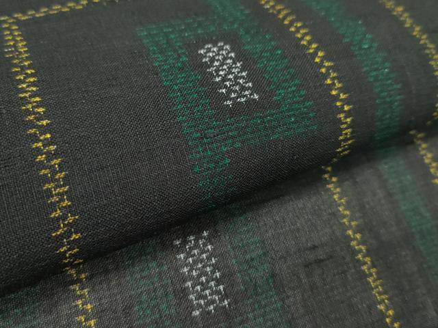 平和屋着物＊夏物　紬屋吉平　紗紬　反物　幾何学文　証紙付き　逸品　未使用　CABL2564ju