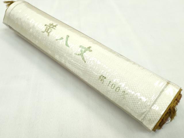 平和屋着物●本場黄八丈　綾織　紬　反物　格子柄　証紙付き　着尺　逸品　未使用　CABL2580ju
