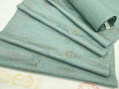 平和屋着物●小紋　反物　霞舞桜文　金糸　丹後ちりめん　着尺　逸品　未使用　CABL2589ju