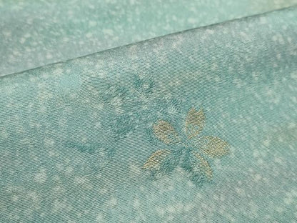平和屋着物●小紋　反物　霞舞桜文　金糸　丹後ちりめん　着尺　逸品　未使用　CABL2589ju