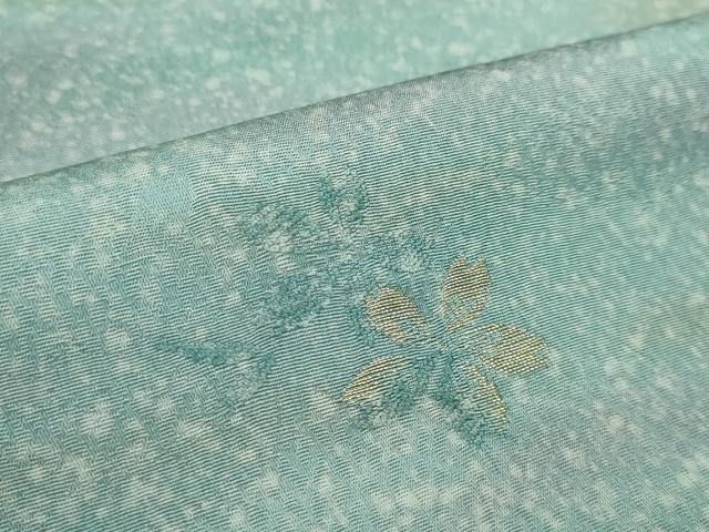 平和屋着物●小紋　反物　霞舞桜文　金糸　丹後ちりめん　着尺　逸品　未使用　CABL2589ju