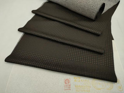 平和屋着物●小紋　反物　格子柄　丹後ちりめん　着尺　逸品　未使用　CABL2603ju