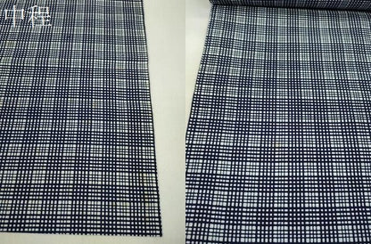 平和屋着物∴夏物　浴衣　反物　注染　格子柄　綿　着尺　逸品　未使用　CABL2611ju