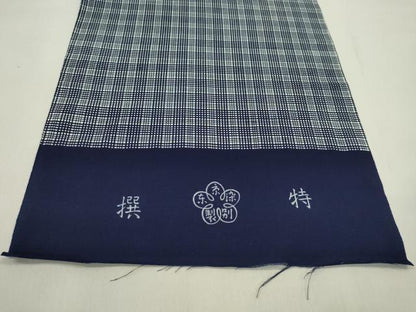 平和屋着物∴夏物　浴衣　反物　注染　格子柄　綿　着尺　逸品　未使用　CABL2611ju
