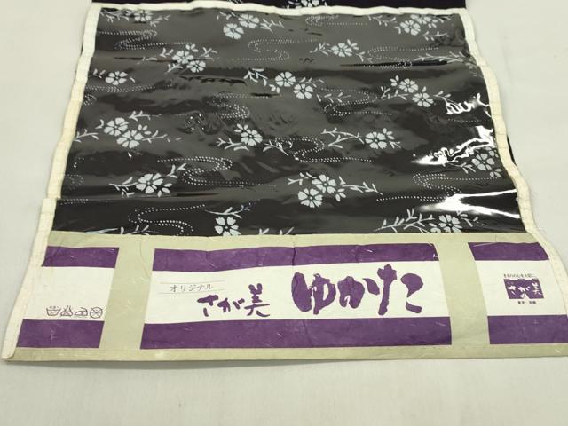 平和屋着物∴夏物　浴衣　反物　注染　流水花文　さが美扱い　綿　着尺　逸品　未使用　CABL2612ju