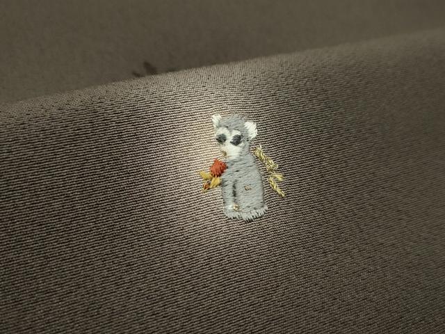 平和屋着物●付下げ　反物　総刺繍　十二支　蛍暈し　紅消鼠色　金糸　丹後ちりめん　着尺　逸品　未使用　CABL2624ju