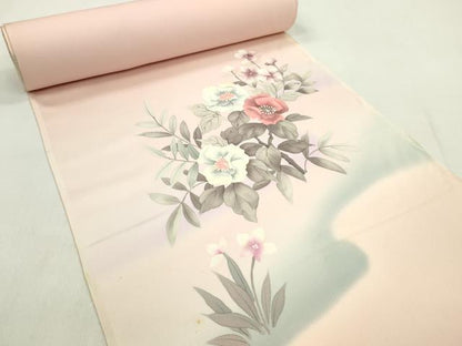 平和屋着物●付下げ　反物　手描き　枝花文　暈し染め　丹後ちりめん　着尺　逸品　未使用　CABL2630ju