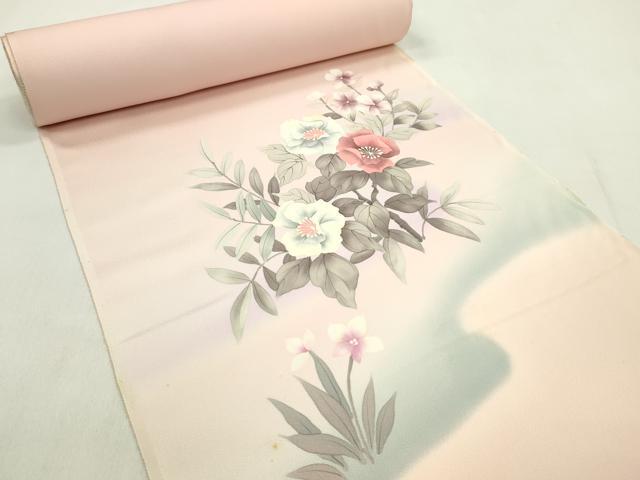 平和屋着物●付下げ　反物　手描き　枝花文　暈し染め　丹後ちりめん　着尺　逸品　未使用　CABL2630ju