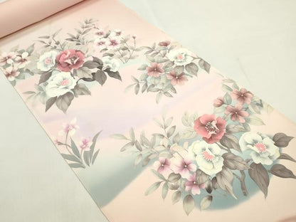 平和屋着物●付下げ　反物　手描き　枝花文　暈し染め　丹後ちりめん　着尺　逸品　未使用　CABL2630ju