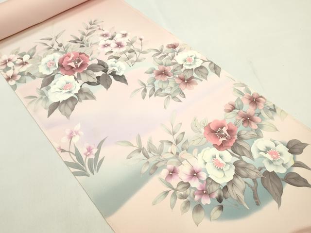 平和屋着物●付下げ　反物　手描き　枝花文　暈し染め　丹後ちりめん　着尺　逸品　未使用　CABL2630ju