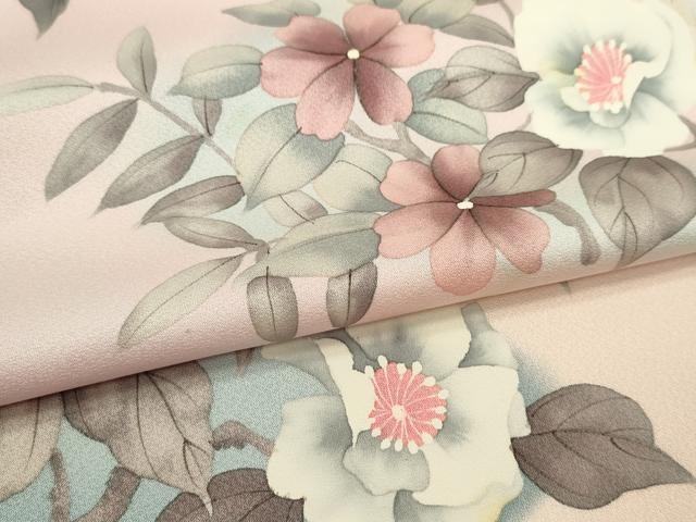 平和屋着物●付下げ　反物　手描き　枝花文　暈し染め　丹後ちりめん　着尺　逸品　未使用　CABL2630ju