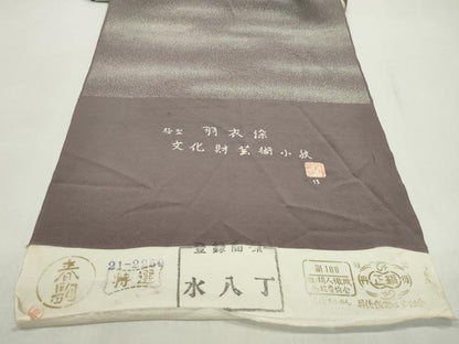 平和屋着物●江戸小紋　反物　作家物　霞文　羽衣染　丹後ちりめん　着尺　逸品　未使用　CABL2637ju
