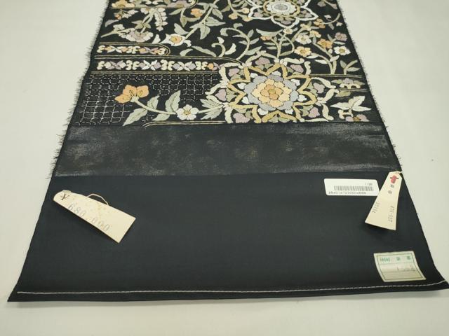 平和屋着物●極上　中国三大刺繍　スワトウ刺繍　総刺繍　六通柄　袋帯　反物　エ霞正倉院花文　金糸　上代６８万　裏地付　逸品　未使用CABL2650ju