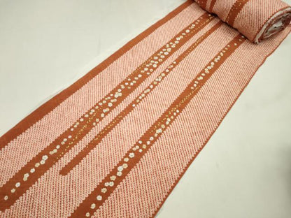 平和屋着物●小紋　解き反物　総絞り　刺繍　楓花文　金糸　着尺　逸品　CABL2653ju