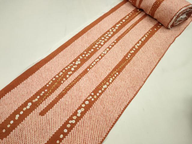 平和屋着物●小紋　解き反物　総絞り　刺繍　楓花文　金糸　着尺　逸品　CABL2653ju