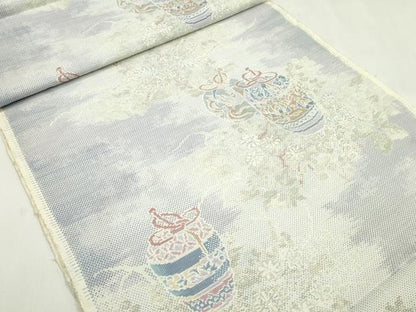 平和屋着物●都喜ヱ門　本場大島紬　反物　白大島　9マルキ　総絣　芳香漂う　藤絹織物謹製　証紙付き　着尺　逸品　未使用　CABL2656ju