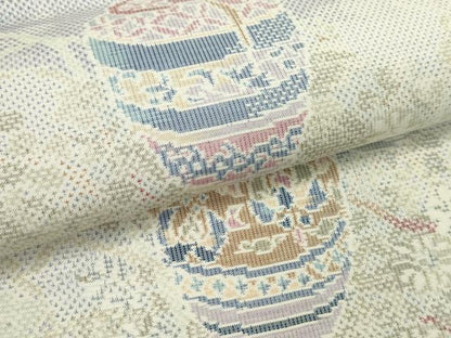 平和屋着物●都喜ヱ門　本場大島紬　反物　白大島　9マルキ　総絣　芳香漂う　藤絹織物謹製　証紙付き　着尺　逸品　未使用　CABL2656ju