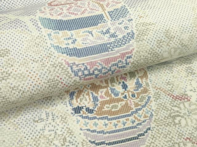 平和屋着物●都喜ヱ門　本場大島紬　反物　白大島　9マルキ　総絣　芳香漂う　藤絹織物謹製　証紙付き　着尺　逸品　未使用　CABL2656ju