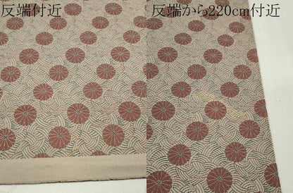 平和屋着物●名古屋帯　反物　結び紐菊文　金糸　逸品　CABL2659ju