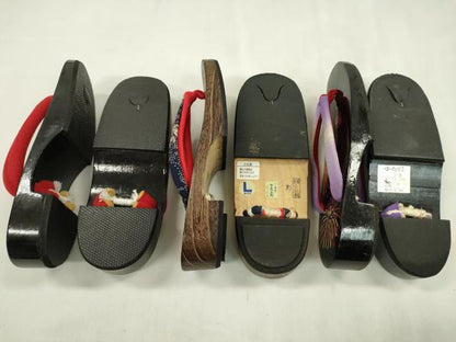 平和屋着物▼和装小物　右近下駄まとめて６足　浴衣　花火　会津桐　黒塗り　朱塗り　Ｌサイズ　逸品　CABL2667ju