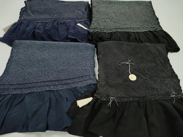 平和屋着物▼男性　和装小物　兵児帯まとめて４点　総絞り　黒　紺瑠璃　紺青　全て正絹　逸品　未使用　CABL2700ju