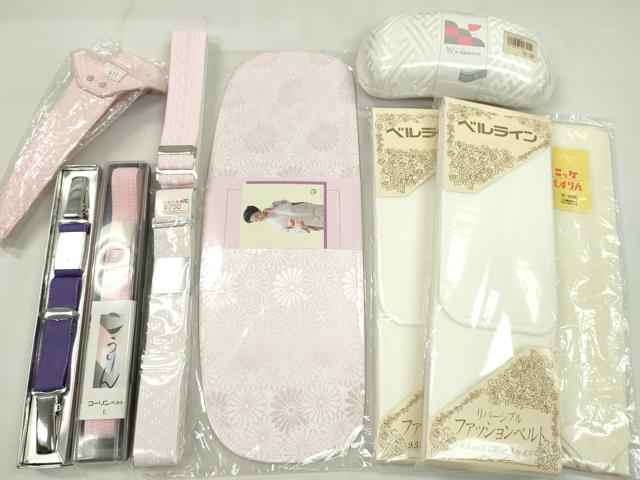 平和屋着物▼和装小物　着付け用品まとめて10点　帯板　帯枕　マジックベルト　コーリンベルト　腰紐　帯止め　未使用多数　逸品CABL2717ju