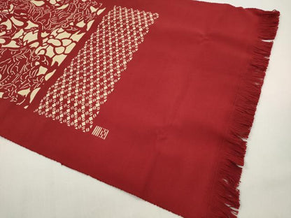 平和屋着物▼和装小物　インテリア　南部古代型染　卓布２枚セット　唐草花文　観音菩薩　テーブルセンター　綿　逸品　未使用　CABL2746ju
